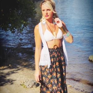 70's Peasant Skirt Gunne Sax Style with Ruffle XS